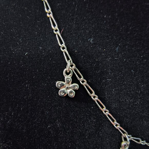 Express 16" Silvertone Flower Necklace (323) - Picture 3 of 4